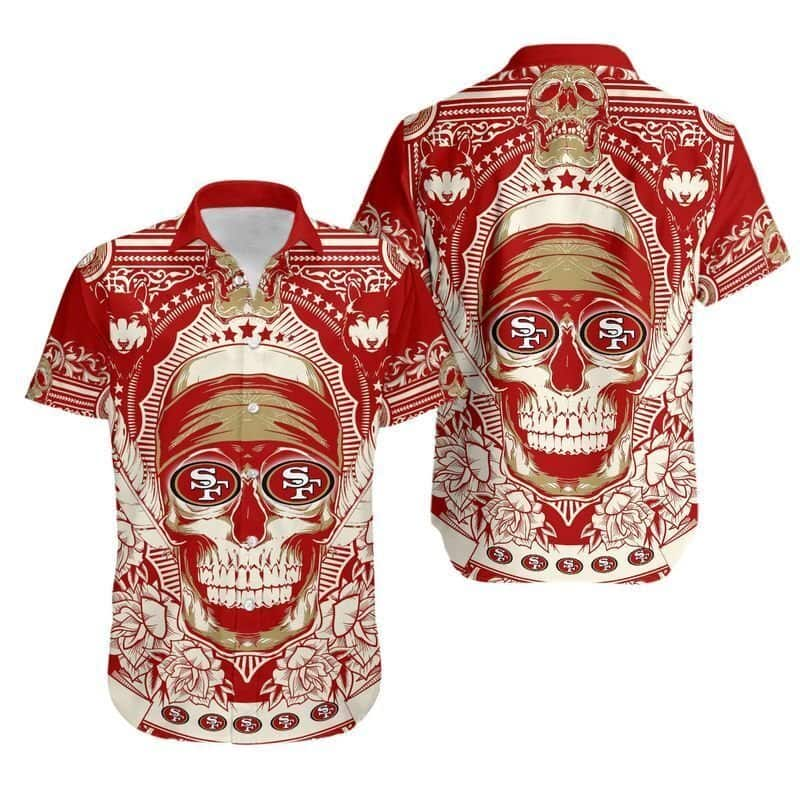 NFL San Francisco 49ers Hawaiian Shirt Skull Pattern Gift For Football Fans