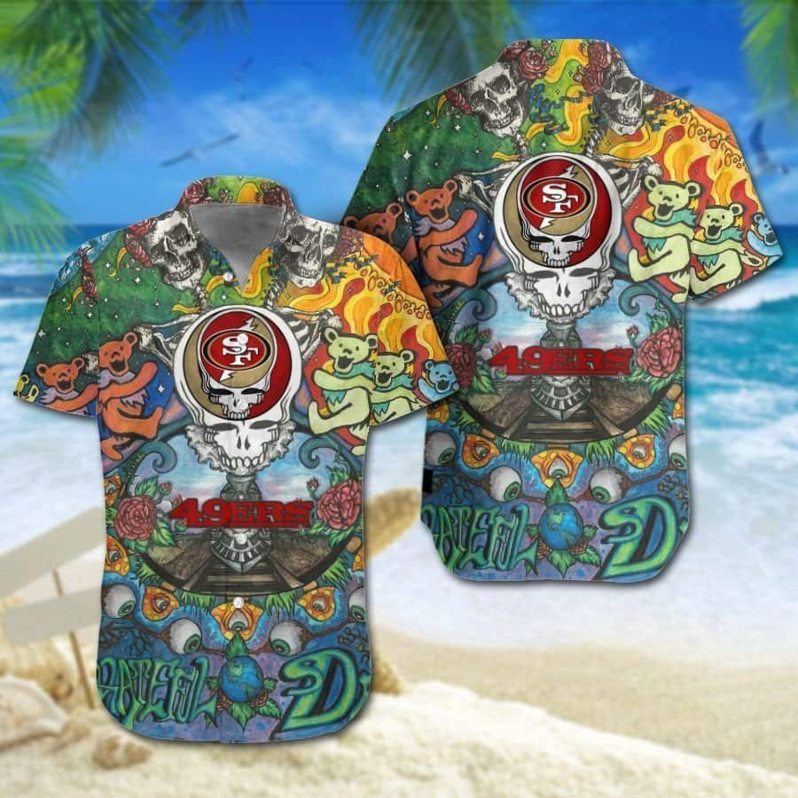 Grateful Dead San Francisco 49ers Hawaiian Shirt Gift For Beach Trip