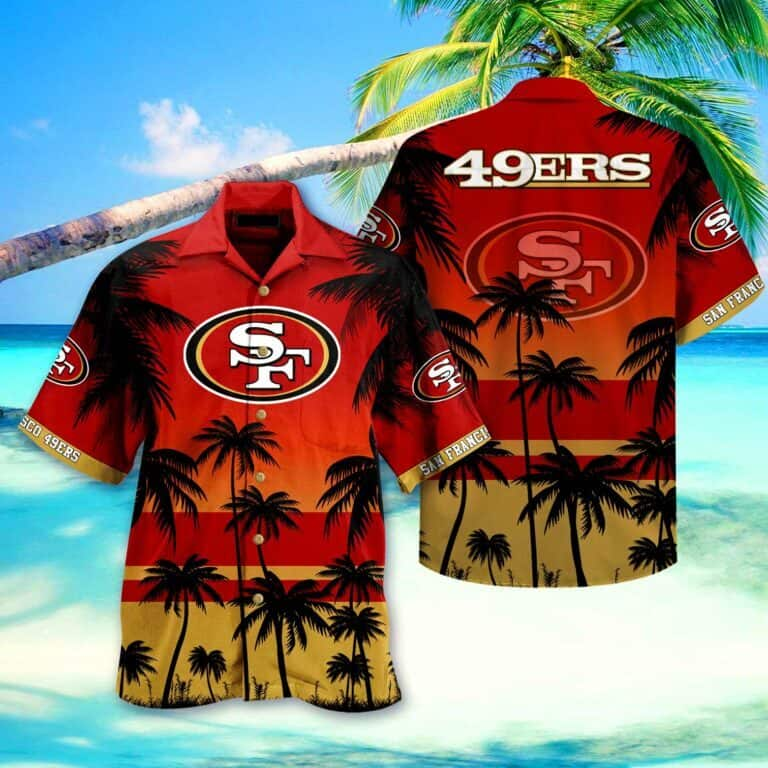 Vintage NFL San Francisco 49ers Hawaiian Shirt Beach Vacation Gift