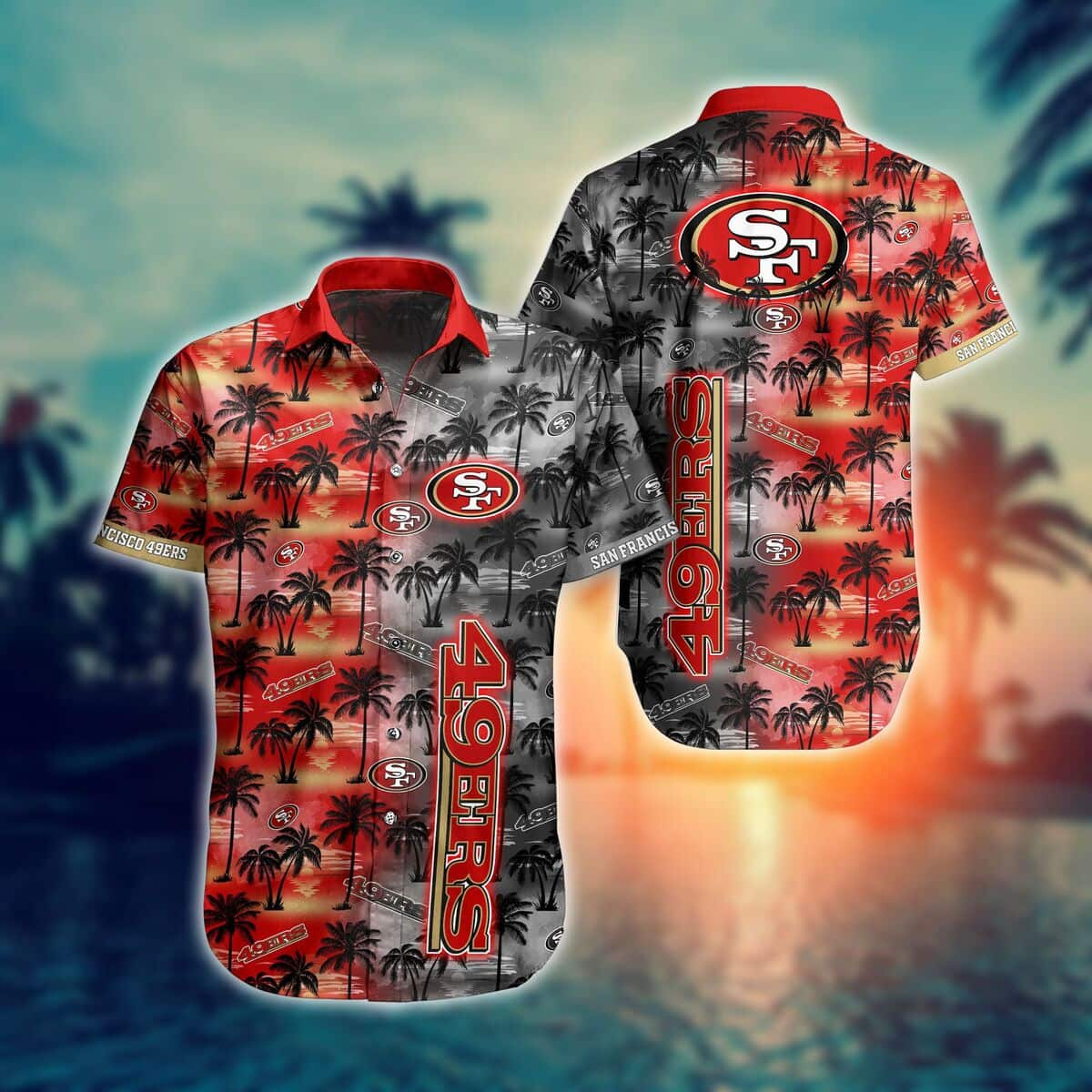 Vintage NFL San Francisco 49ers Hawaiian Shirt Gift For Beach Trip