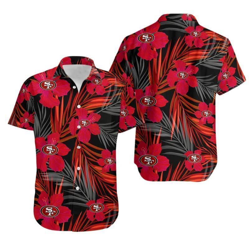 NFL San Francisco 49ers Hawaiian Shirt Hibiscus Flower Pattern Beach Lovers Gift