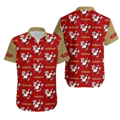 NFL San Francisco 49ers Hawaiian Shirt Flower Mickey Mouse Summer Holiday Gift