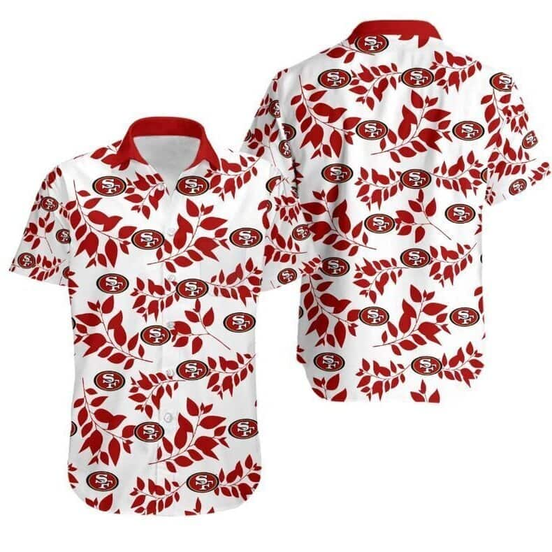 White Aloha NFL San Francisco 49ers Hawaiian Shirt Gift For Beach Vacation