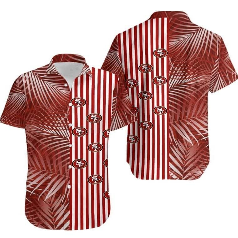 NFL San Francisco 49ers Hawaiian Shirt Palm Leaves Pattern Beach Lovers Gift