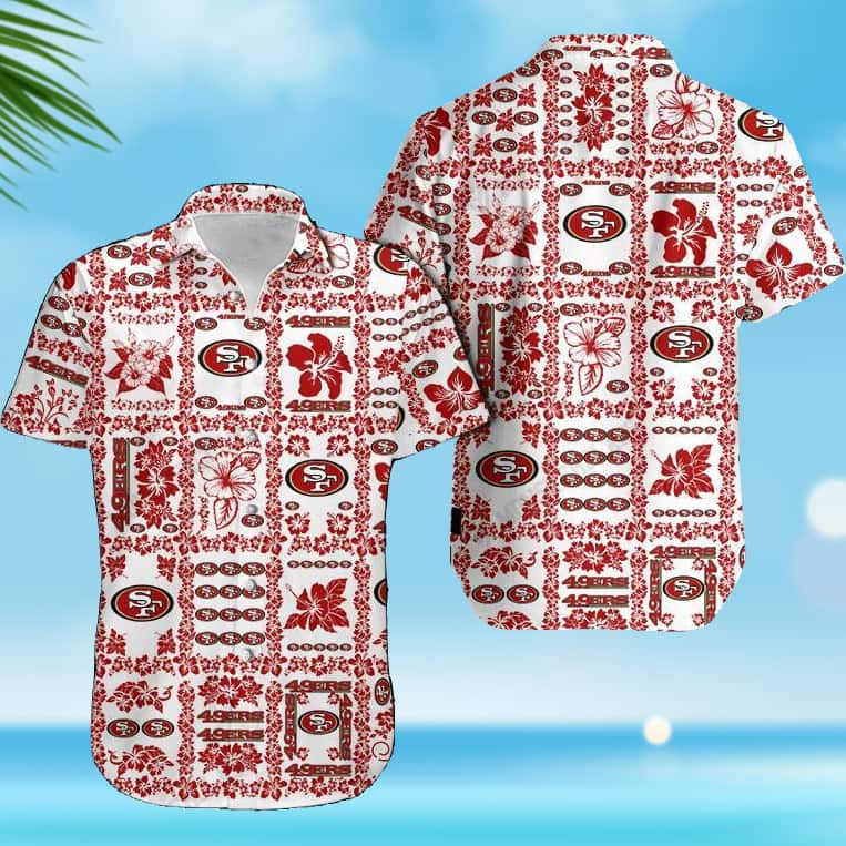 NFL San Francisco 49ers Hawaiian Shirt Hibiscus Flower Pattern