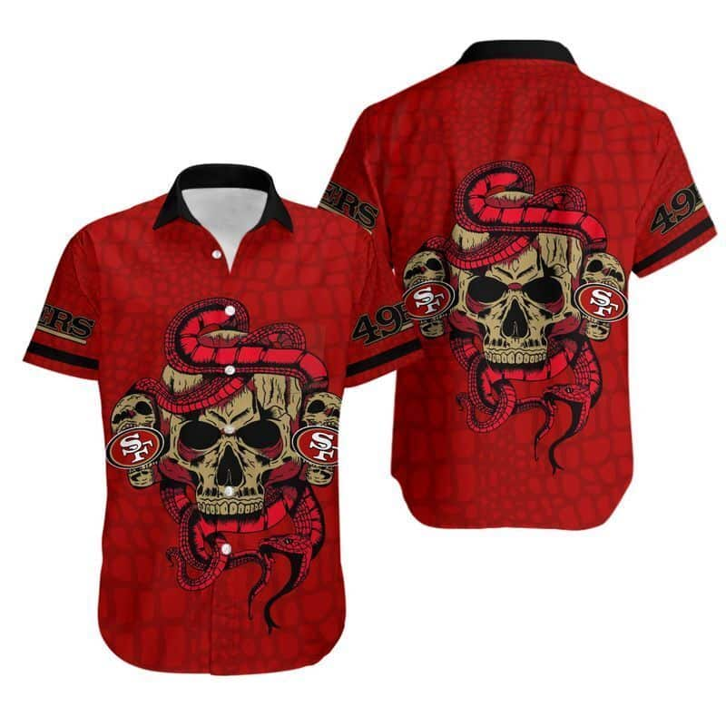 NFL San Francisco 49ers Hawaiian Shirt Snake And Skull Gift For Football Fans