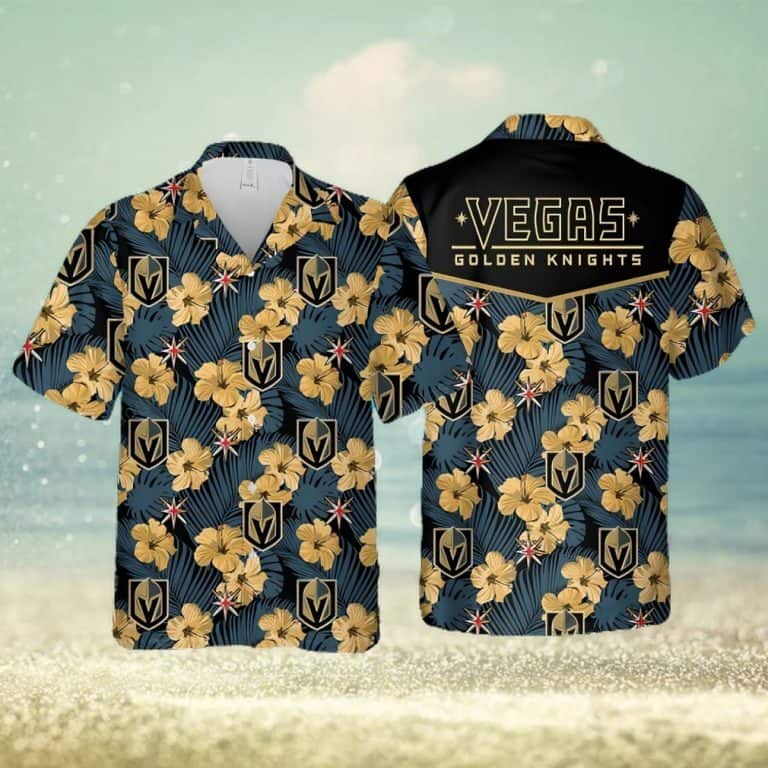 Summer Aloha NHL Vegas Golden Knights Hawaiian Shirt Hibiscus Flower Pattern