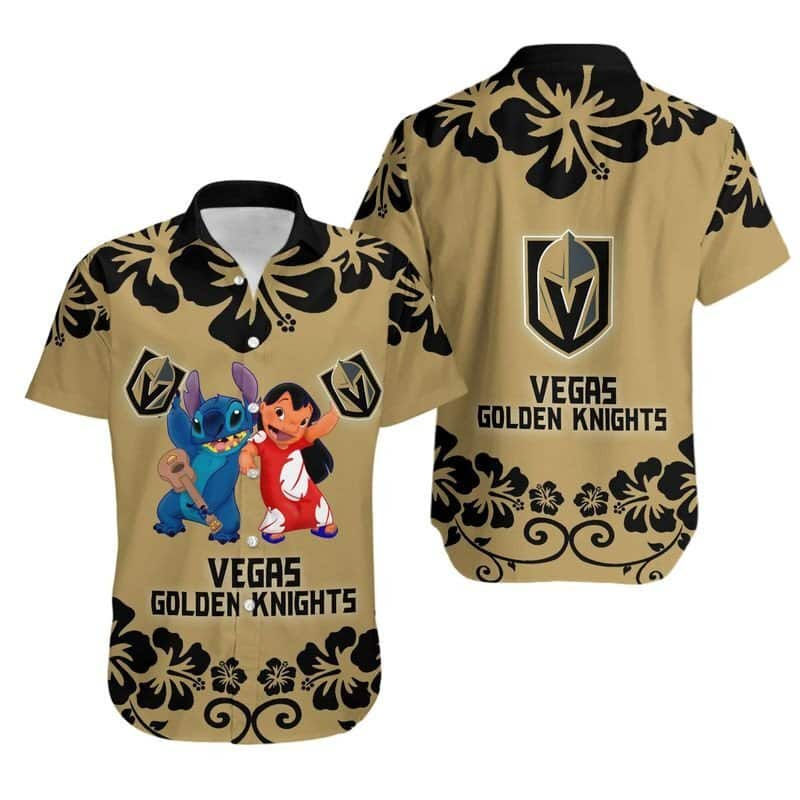 Lilo & Stitch Aloha NHL Vegas Golden Knights Hawaiian Shirt For Summer Lovers