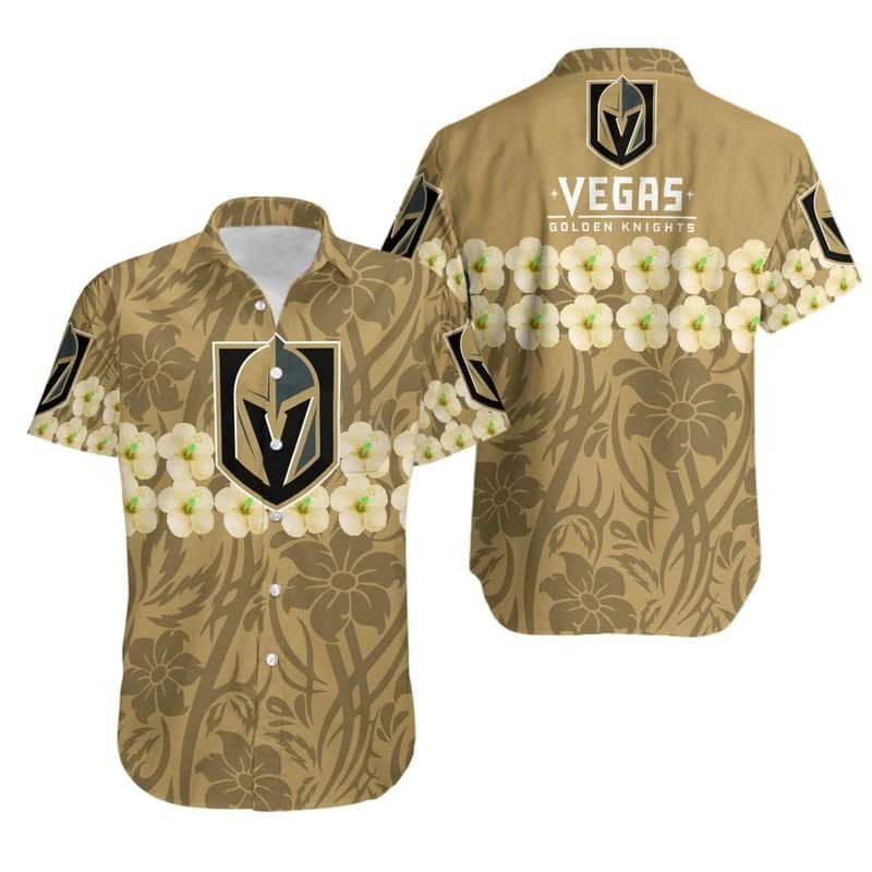 NHL Vegas Golden Knights Hawaiian Shirt Flower Pattern Beach Gift For Him