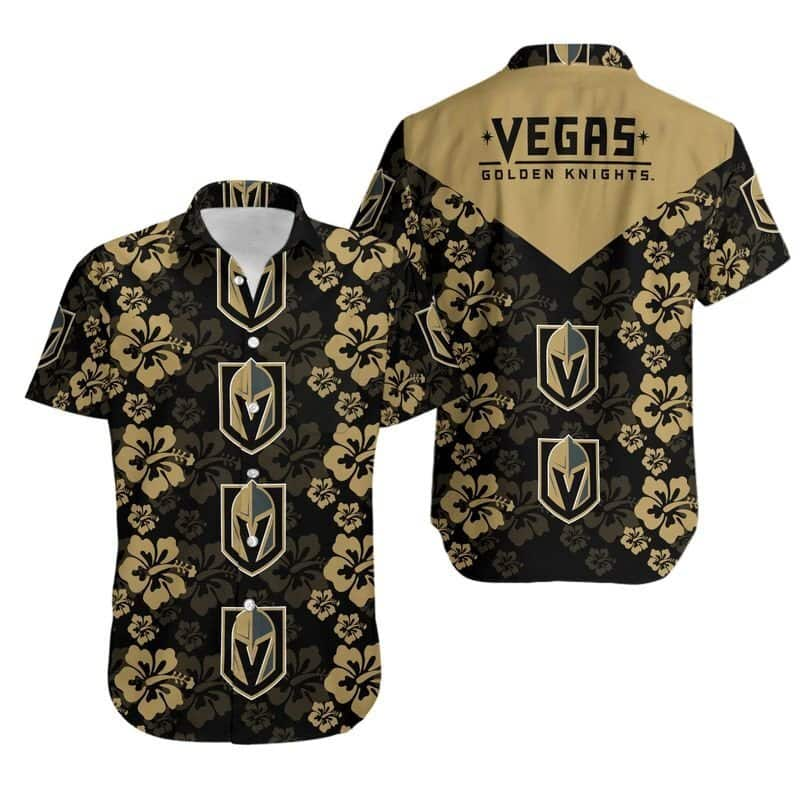 NHL Vegas Golden Knights Hawaiian Shirt Hibiscus Pattern Beach Gift