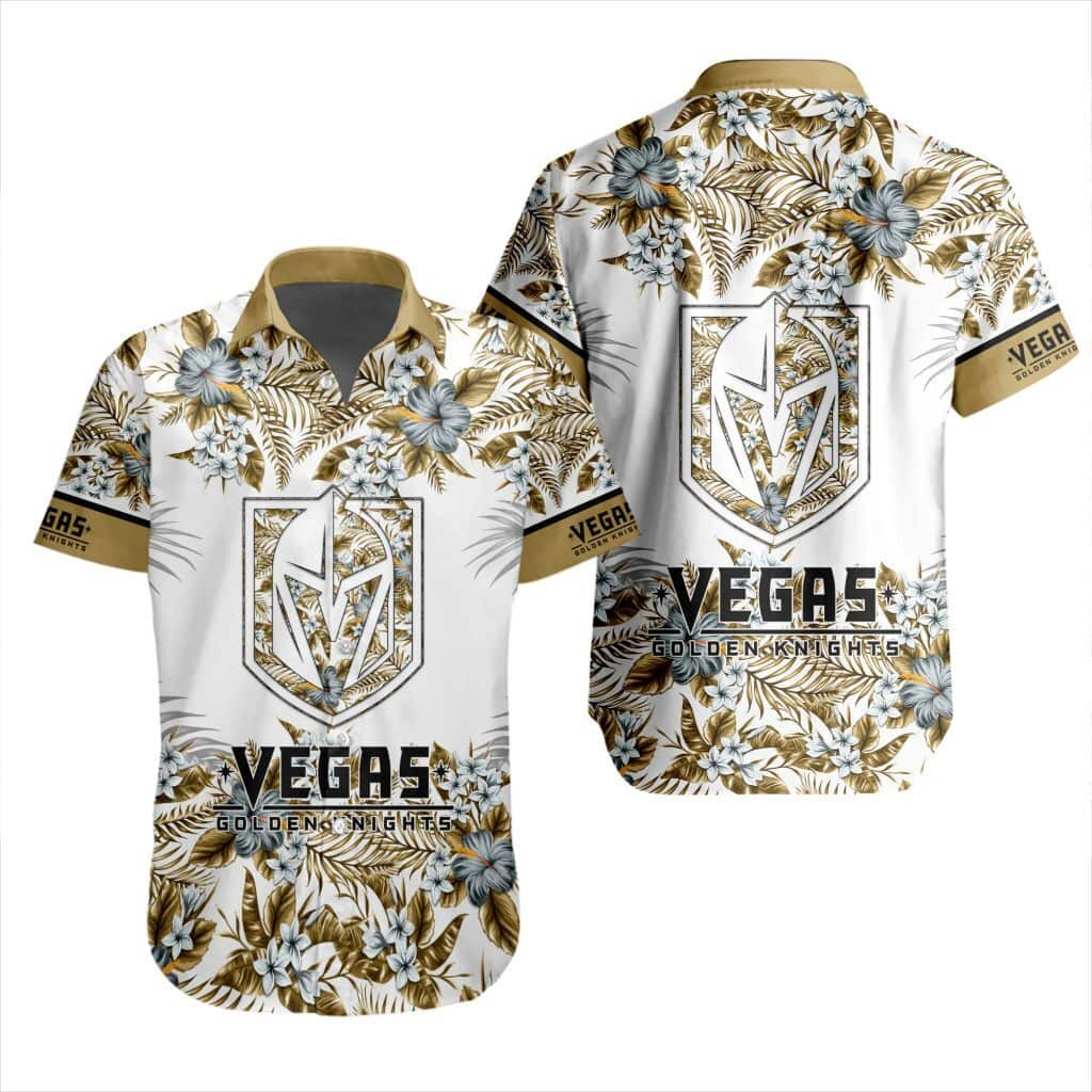 NHL Vegas Golden Knights Hawaiian Shirt Flower Pattern Summer Vacation Gift