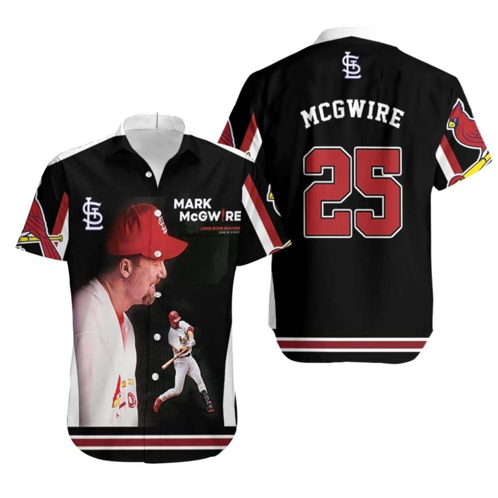 Black Aloha 25 Mark Mcgwire MLB St. Louis Cardinals Hawaiian Shirt