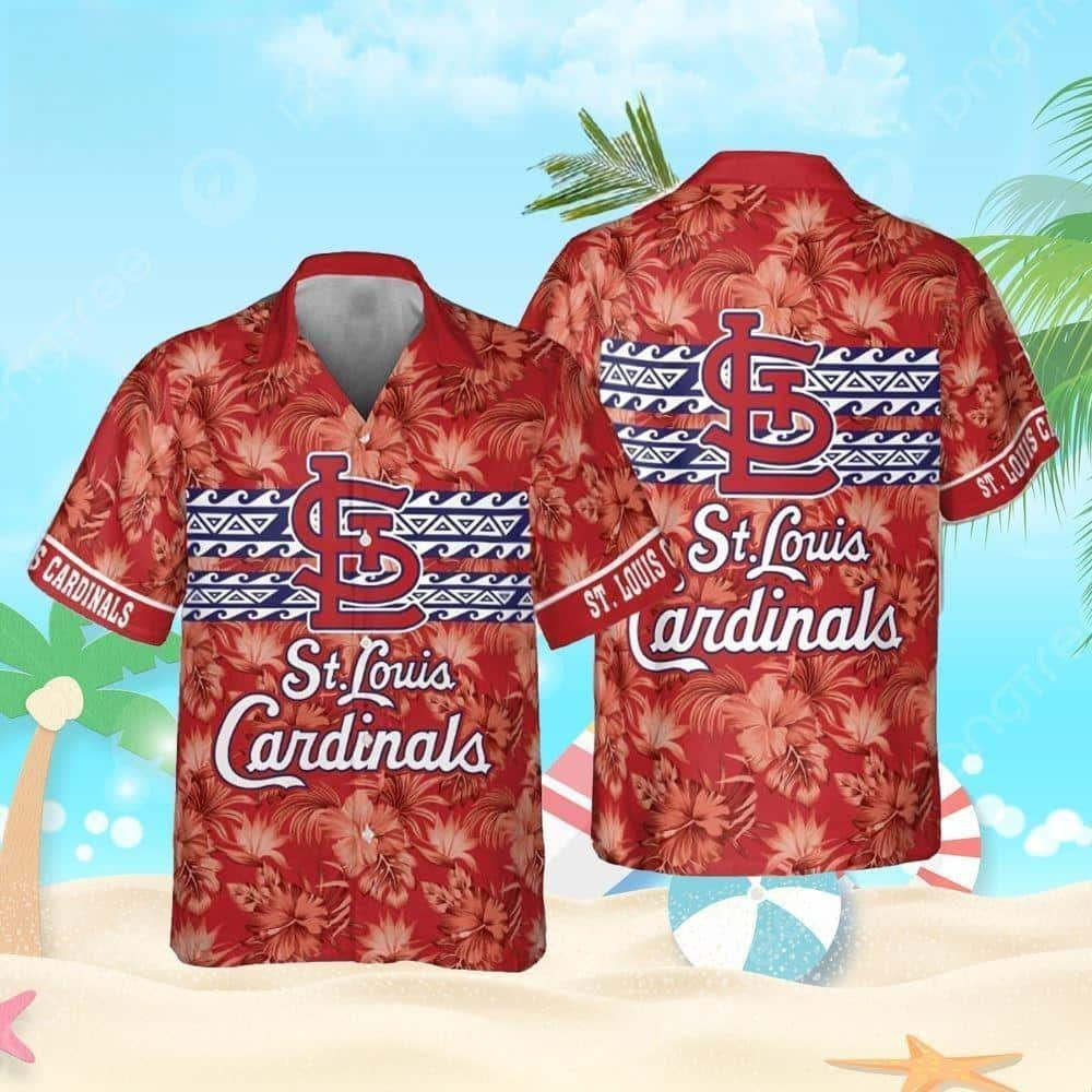 Red Aloha MLB St. Louis Cardinals Hawaiian Shirt Hibiscus Flower Pattern