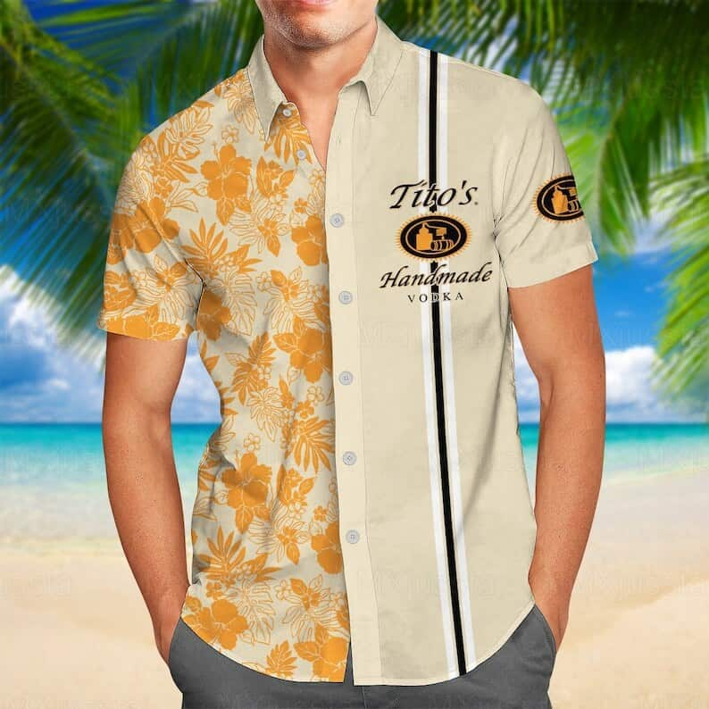 Tito's Vodka Hawaiian Shirt Tropical Flower Pattern Beach Gift For Friend