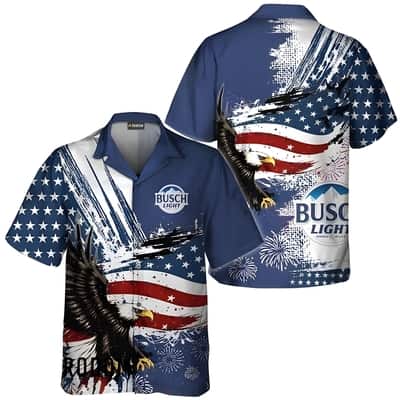 Busch Light Beer Hawaiian Shirt US Flag And Eagle 4 Of July Independence Day Busch Light Beer Hawaiian Shirt US Flag And Eagle 4 Of July Independence Day