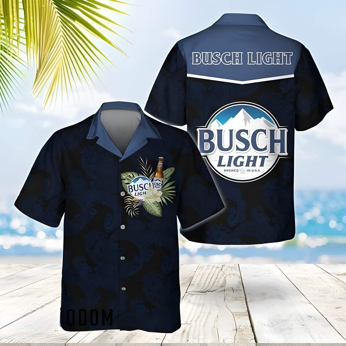 Busch Light Beer Hawaiian Shirt Polynesian Tribal Pattern Gift For Beach Vacation