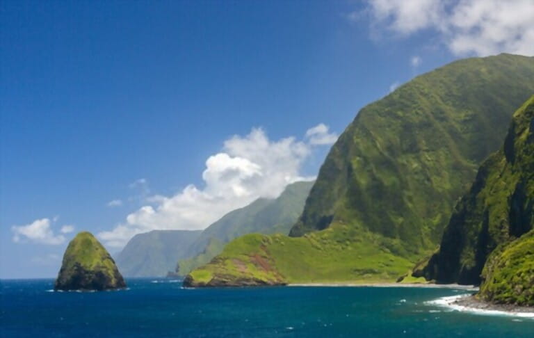 The world's tallest sea cliffs of Molokai, Hawaii