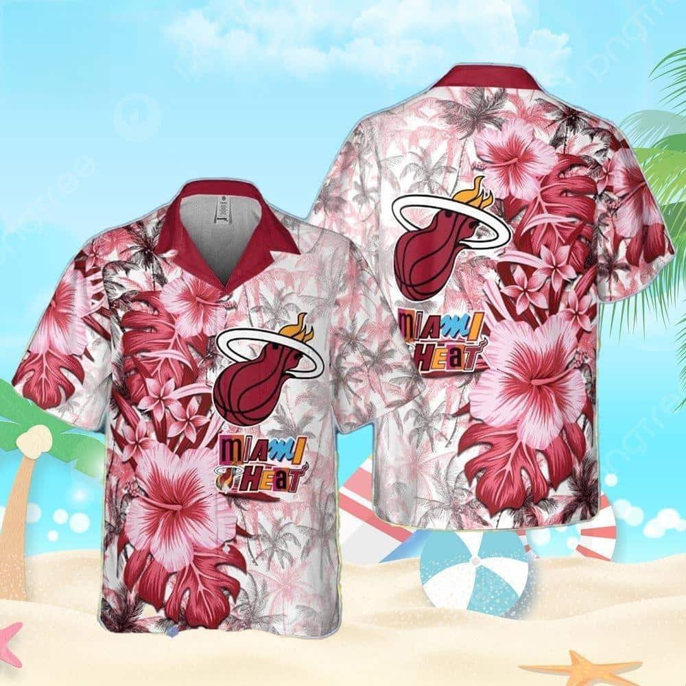 Aloha Miami Heat Hawaiian Shirt Tropical Pattern Gift For Beach Trip