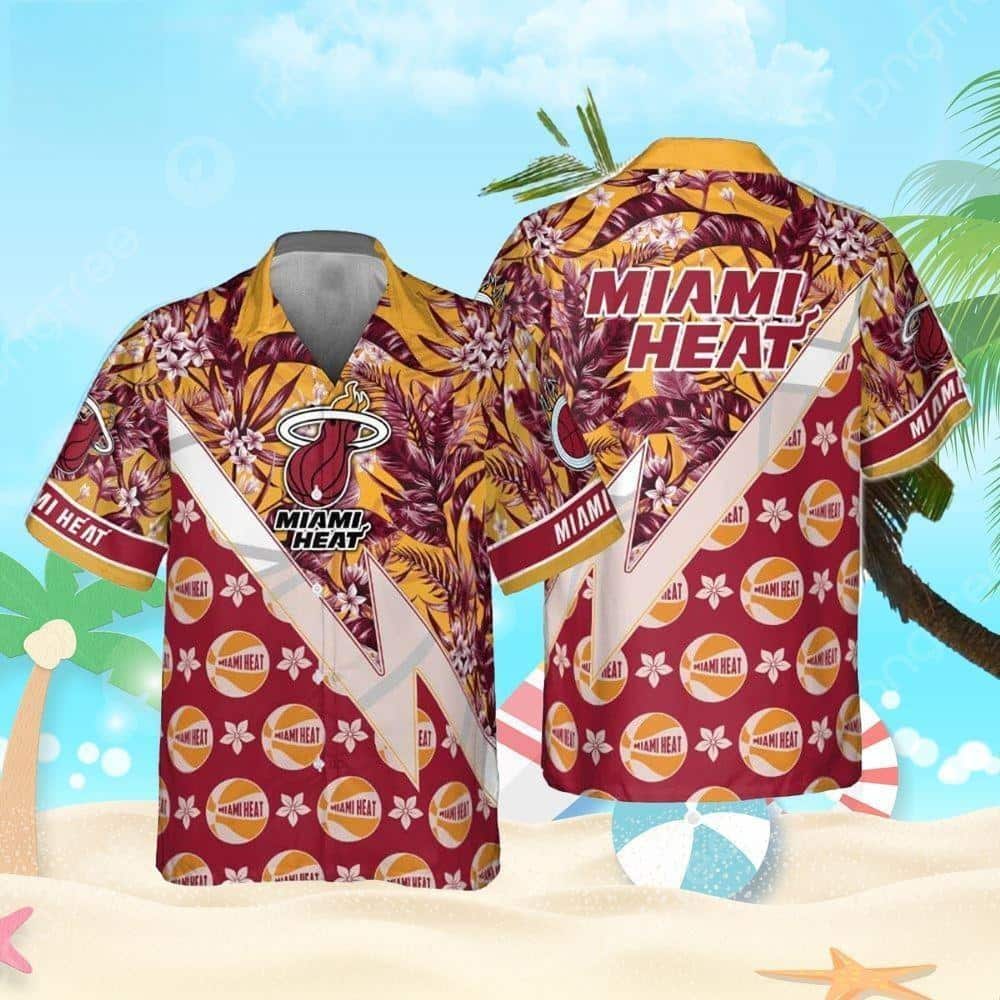 Aloha Miami Heat Hawaiian Shirt Tropical And Basketball Pattern Summer Gift