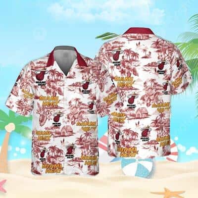 Aloha NBA Miami Heat Hawaiian Shirt Island Pattern All Over Print Aloha NBA Miami Heat Hawaiian Shirt Island Pattern All Over Print