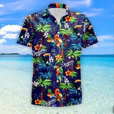 MLB Los Angeles Dodgers Hawaiian Shirt Parrot Aloha Summer Beach Gift