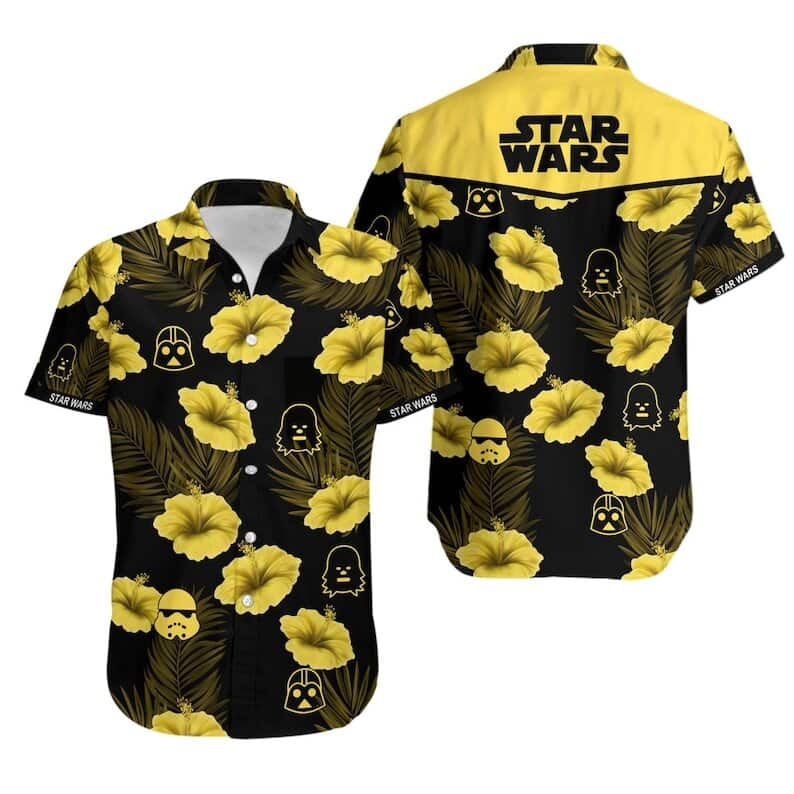 Black Aloha Star Wars Stormtrooper Darth Vader Hawaiian Shirt Beach Lovers Gift