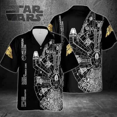 Black Aloha Falcon Star Wars Hawaiian Shirt Beach Gift For Friend