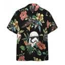 Black Aloha Star Wars Stormtrooper & Spaceship Hawaiian Shirt Hibicus Pattern