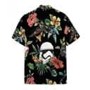 Black Aloha Star Wars Stormtrooper & Spaceship Hawaiian Shirt Hibicus Pattern