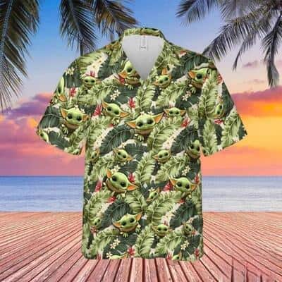 Summer Aloha Baby Yoda Star Wars Hawaiian Shirt Banana Leaves Pattern