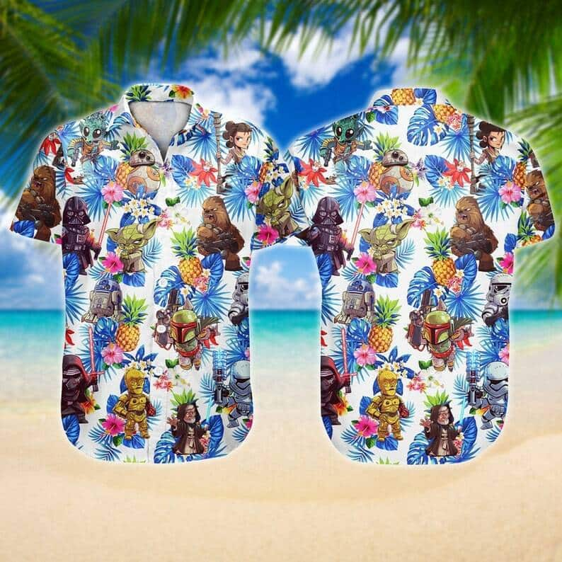 Aloha Darth Vader Yoda R2 - D2 Star Wars Hawaiian Shirt Beach Vacation Gift