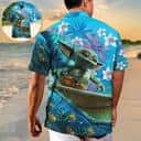 Summer Aloha Star Wars Baby Yoda Surfing Hawaiian Shirt