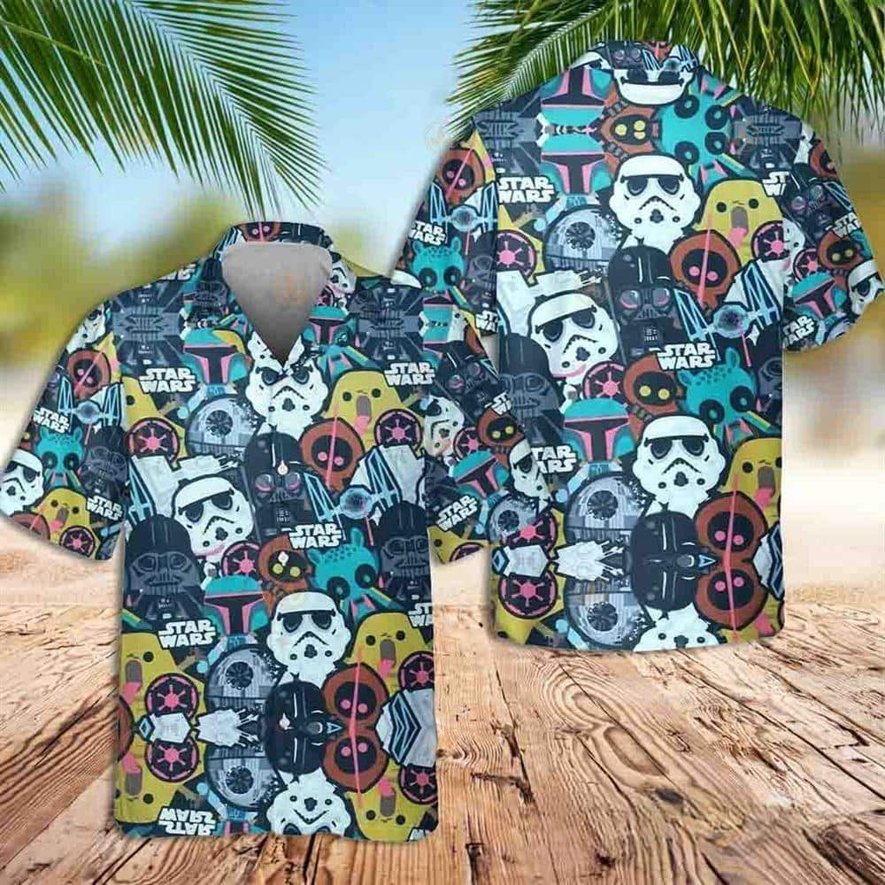 Star Wars Doodle Hawaiian Shirt Beach Gift For Him