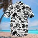 White Aloha Star Wars Hawaiian Shirt Black Pattern Beach Gift For Him