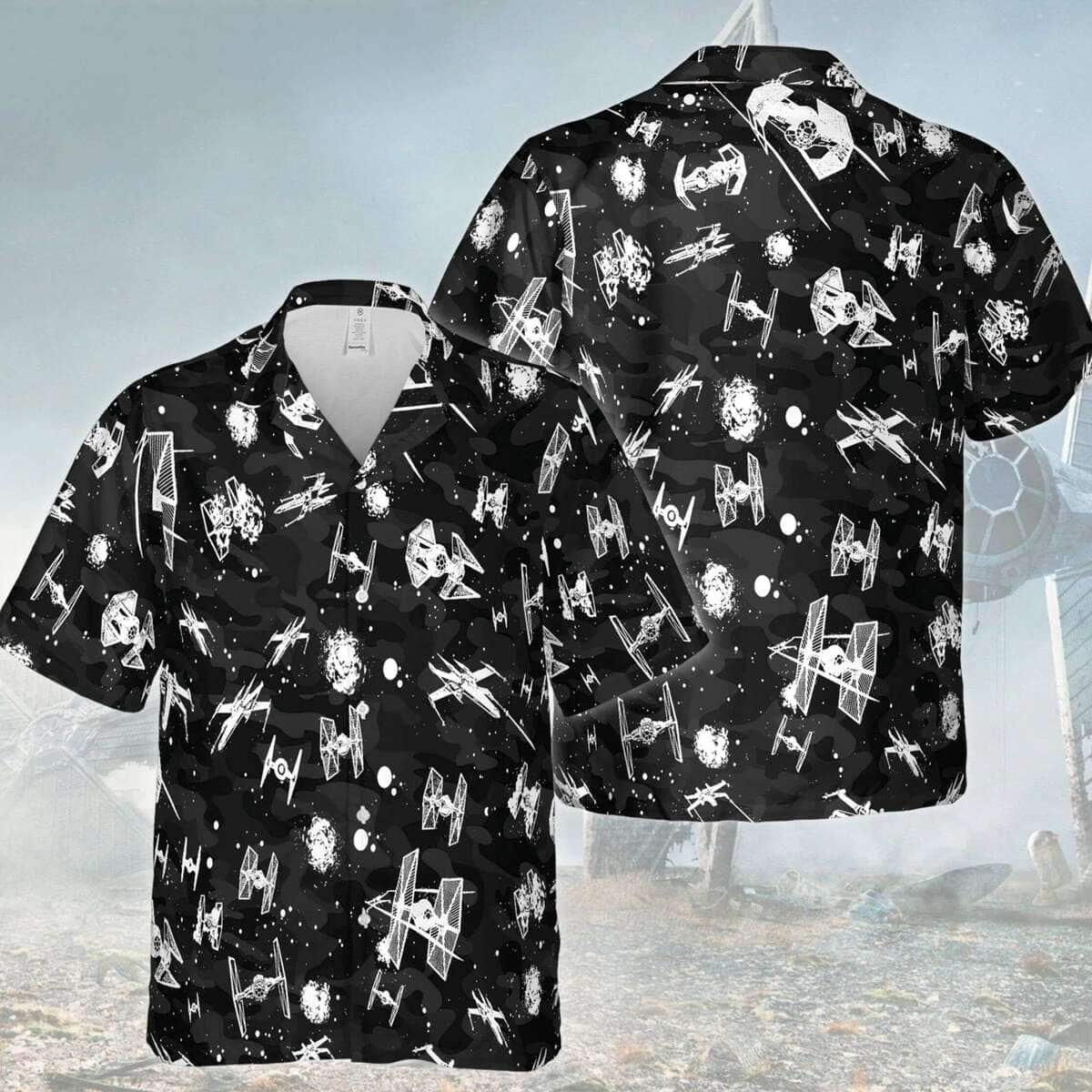 Black Aloha Star Wars Hawaiian Shirt Beach Vacation Gift