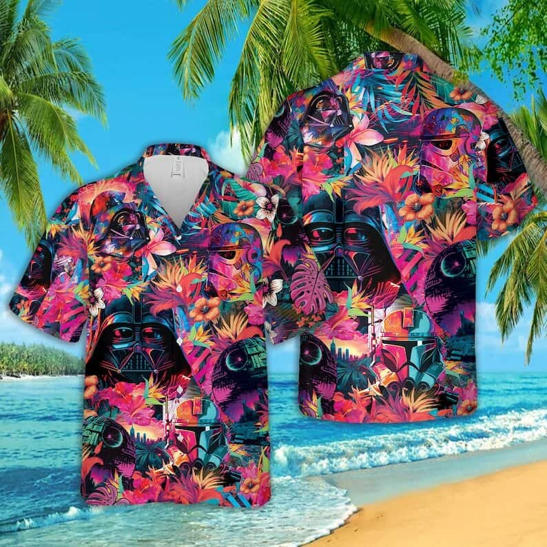 Darth Vader Star Wars Synthwave Hawaiian Shirt For Summer Lovers