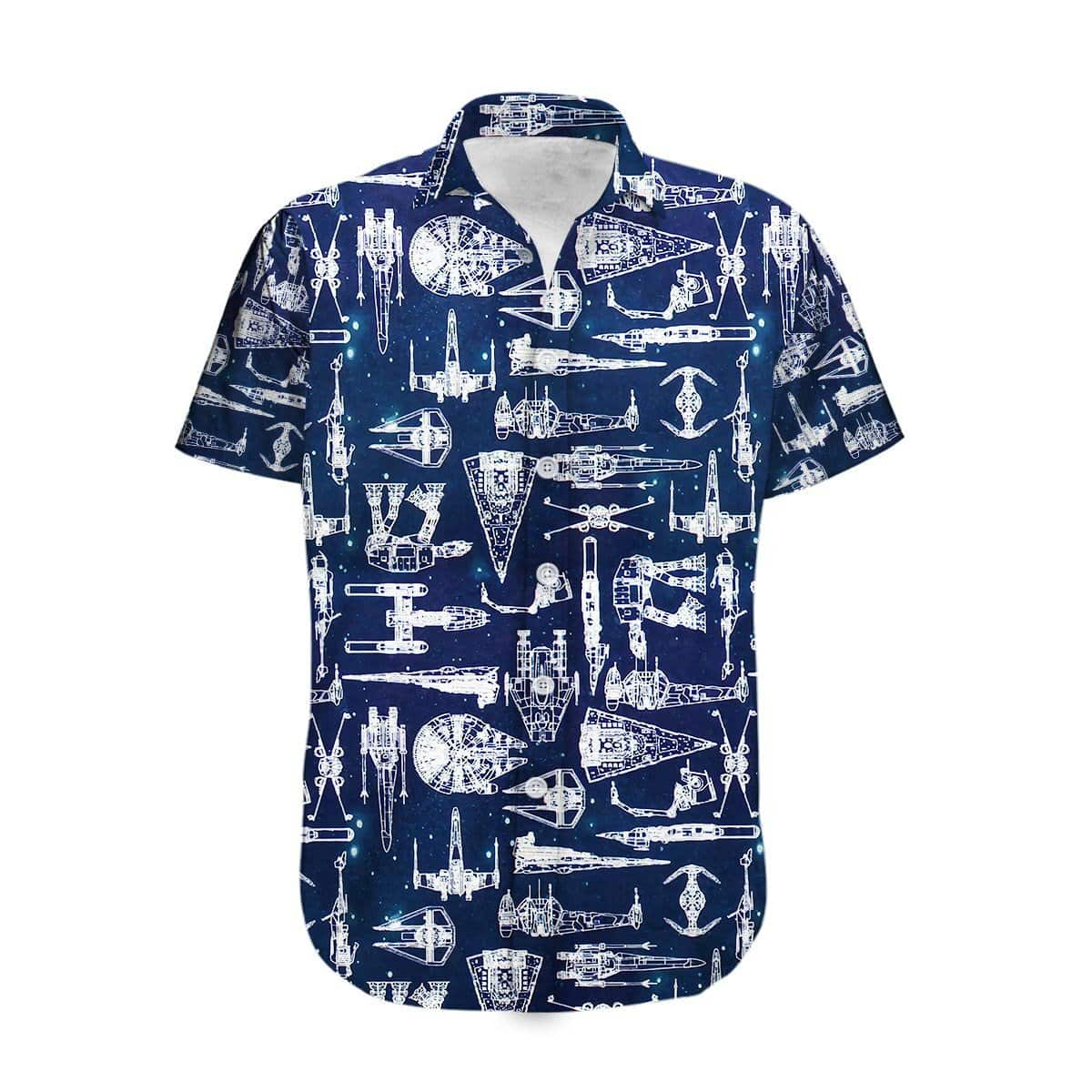 ALoha Star Wars Spaceship Pattern Hawaiian Shirt Gift For Movie Lovers