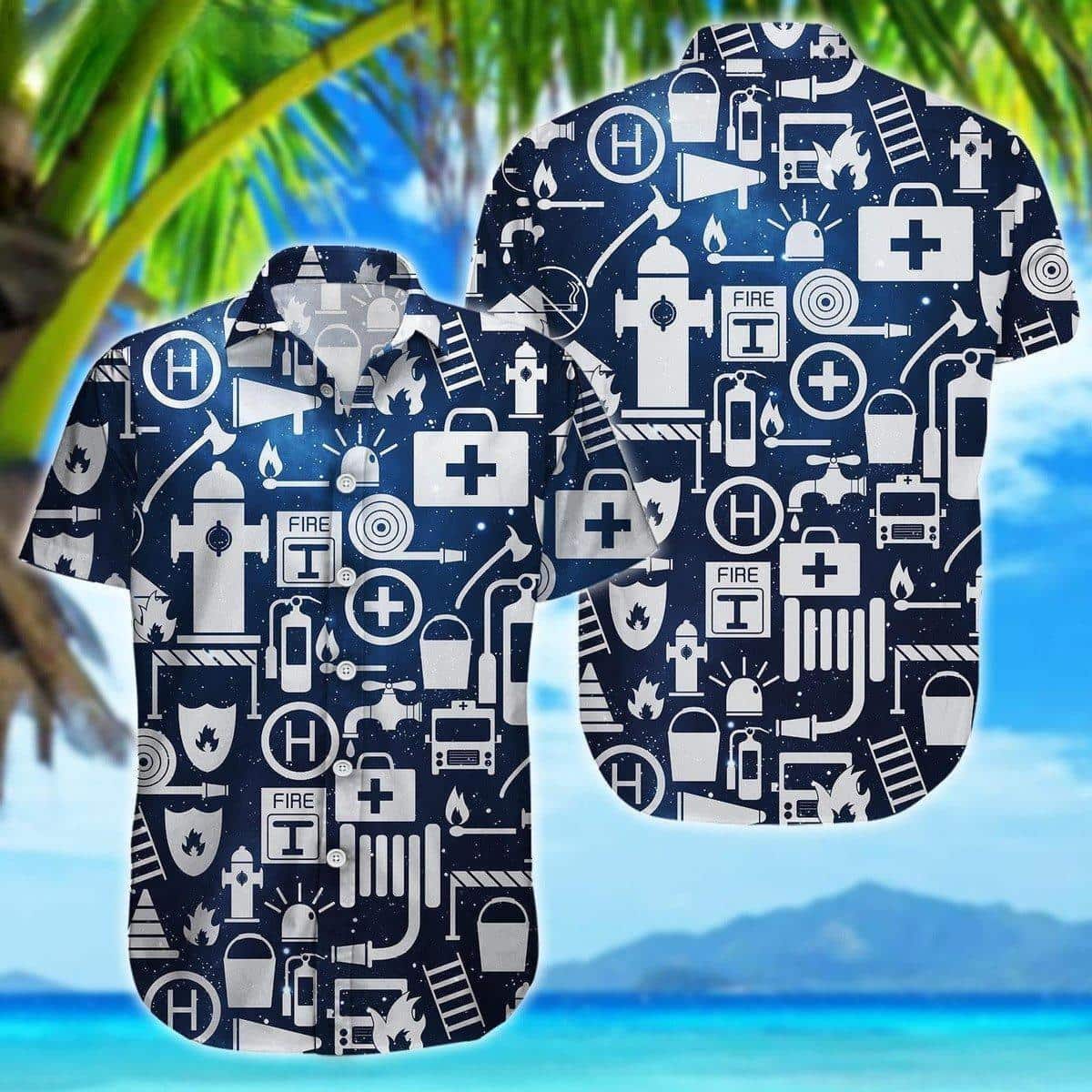 Aloha Firefighter Pattern Hawaiian Shirt Beach Gift For Fireman Aloha Firefighter Pattern Hawaiian Shirt Beach Gift For Fireman