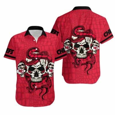 NFL Kansas City Chiefs Hawaiian Shirt Snake And Skull Beach Lovers Gift