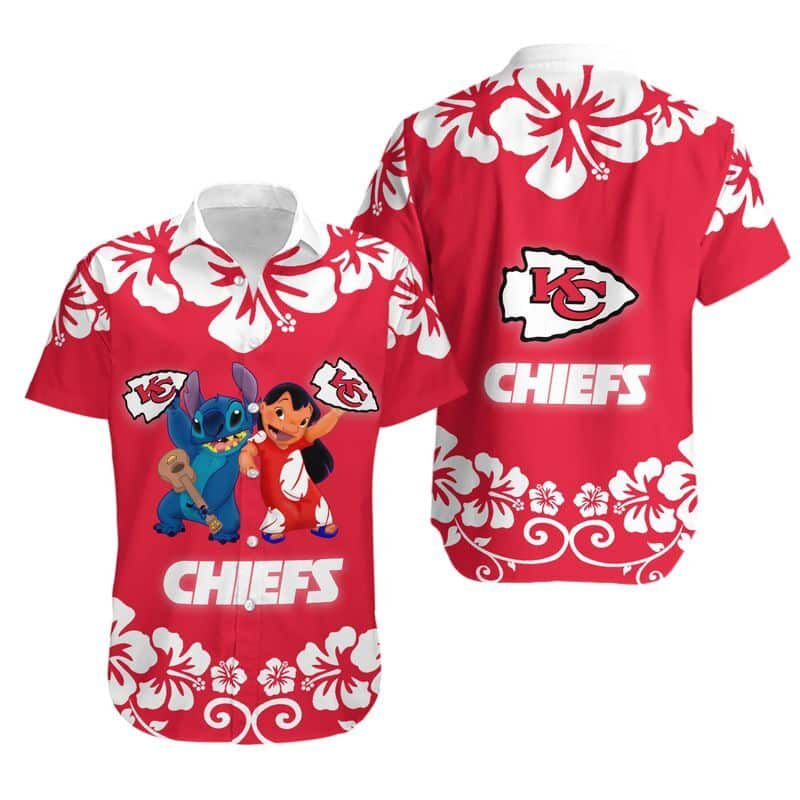 Lilo & Stitch NFL Kansas City Chiefs Hawaiian Shirt Beach Lovers Gift