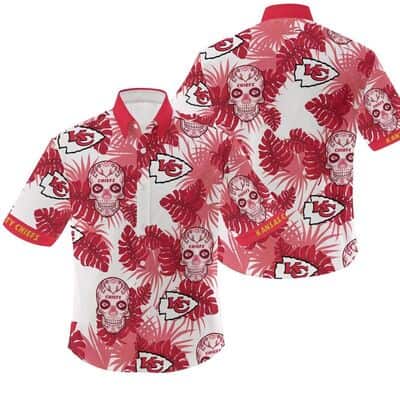 NFL Kansas City Chiefs Skull Hawaiian Shirt Beach Gift For Him