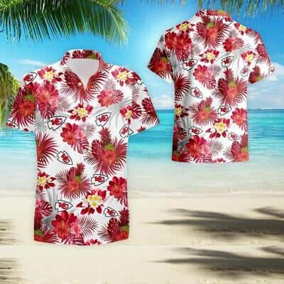 NFL Kansas City Chiefs Hawaiian Shirt Tropical Flower Pattern Beach Gift
