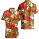 Aloha NFL Kansas City Chiefs Skull And Tropical Leaves Hawaiian Shirt