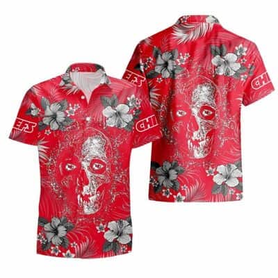 Aloha Skull NFL Kansas City Chiefs Hawaiian Shirt Summer Beach Gift