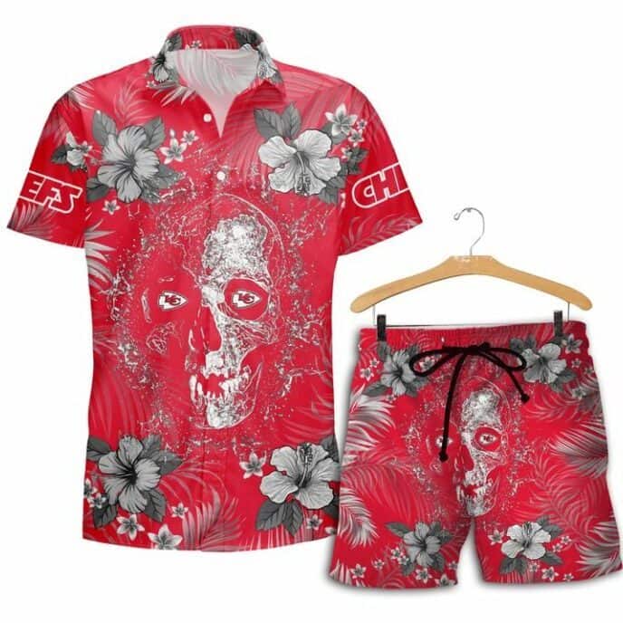 Aloha Skull NFL Kansas City Chiefs Hawaiian Shirt Summer Beach Gift Aloha Skull NFL Kansas City Chiefs Hawaiian Shirt Summer Beach Gift