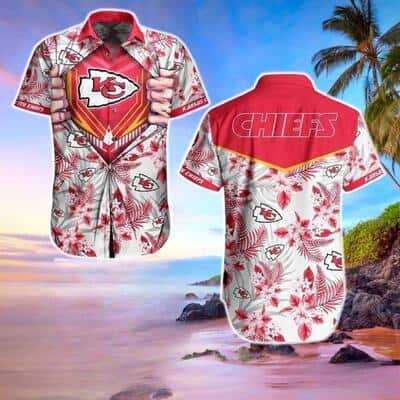 Aloha NFL Kansas City Chiefs Hawaiian Shirt Tropical Flower Pattern Beach Gift