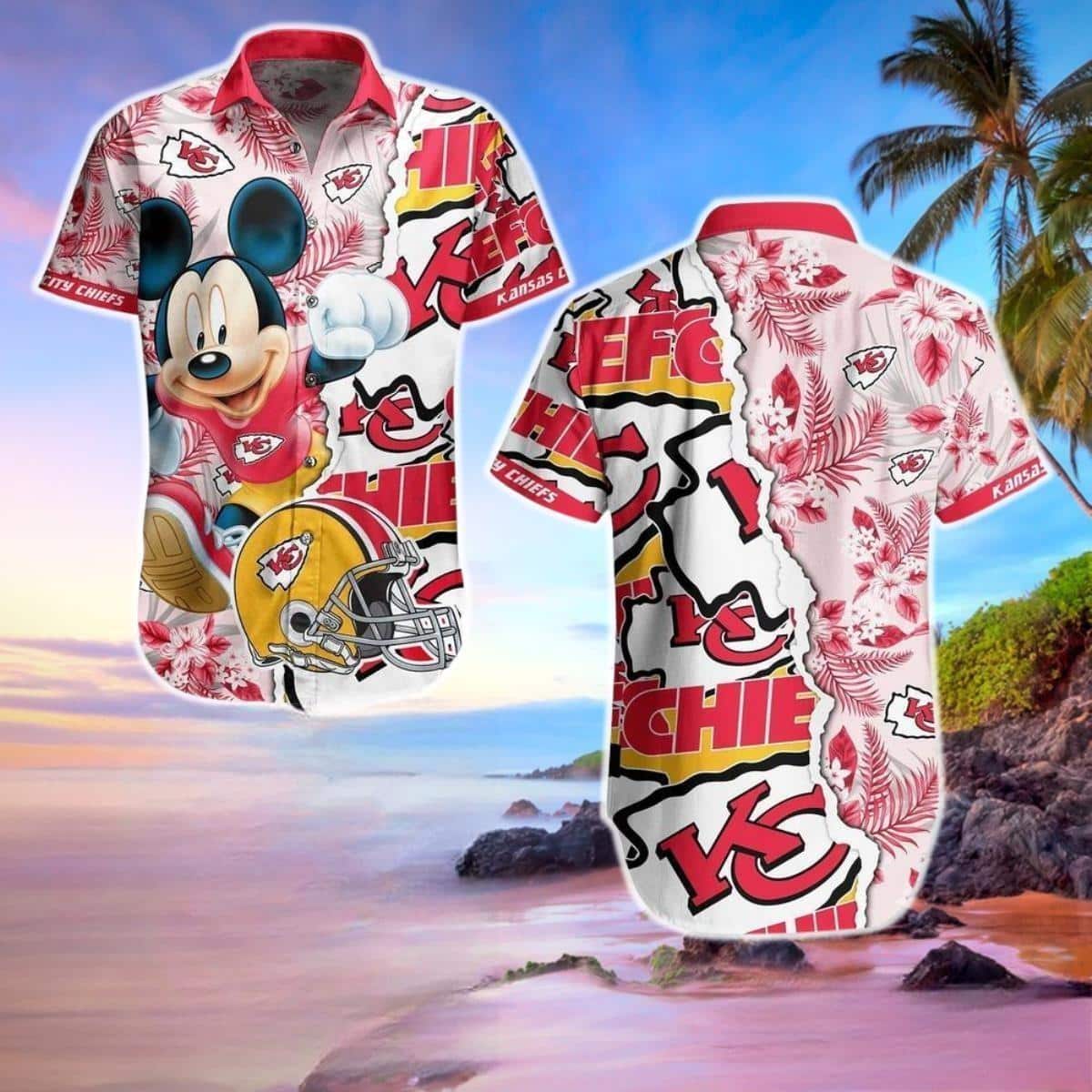 Summer Aloha Mickey Mouse Disney NFL Kansas City Chiefs Hawaiian Shirt Summer Aloha Mickey Mouse Disney NFL Kansas City Chiefs Hawaiian Shirt