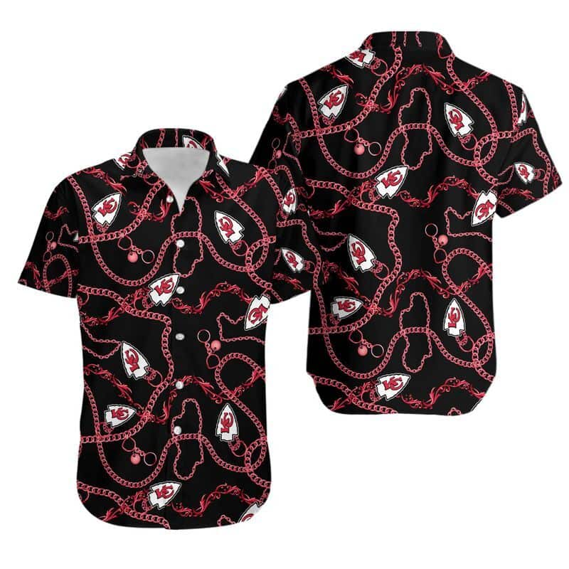 Black Aloha NFL Kansas City Chiefs Hawaiian Shirt Gift For Football Players