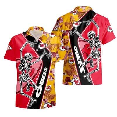 NFL Kansas City Chiefs Hawaiian Shirt Dancing Skull Beach Gift For Friend