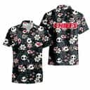 Cute Skeleton & Flower Pattern NFL Kansas City Chiefs Hawaiian Shirt Cute Skeleton & Flower Pattern NFL Kansas City Chiefs Hawaiian Shirt